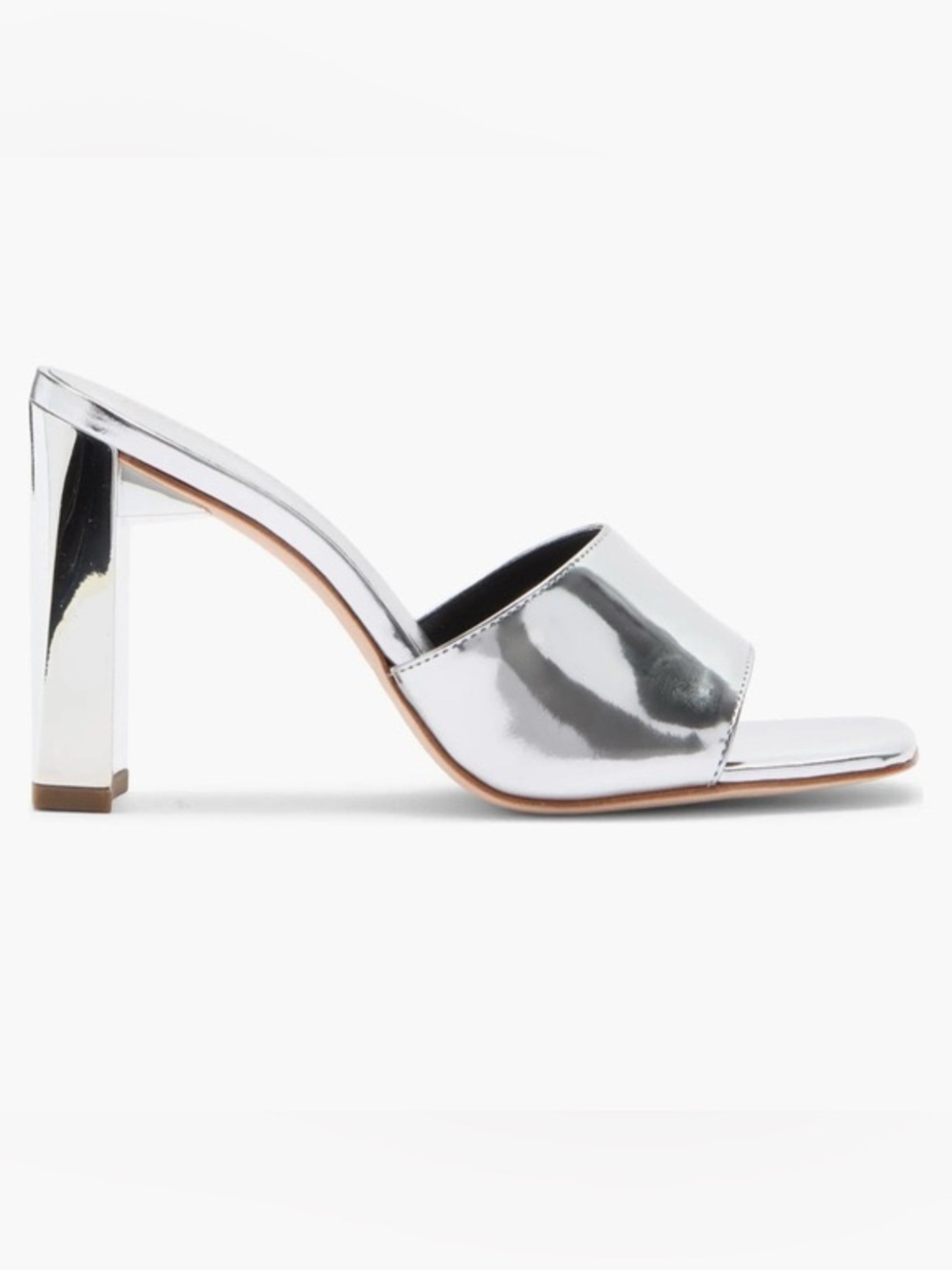 Reformation Georgi Block Heel Metallic Metallic Sandals